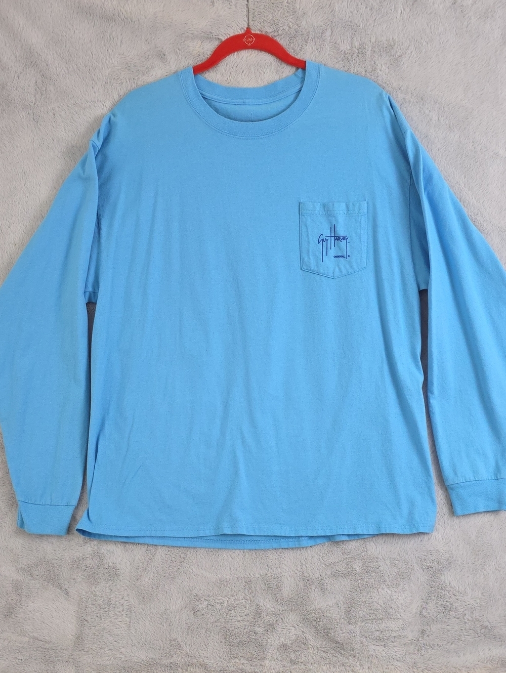 Guy Harvey Marlin Fishing Long Sleeve Pocket Mens XL Graphic Tee